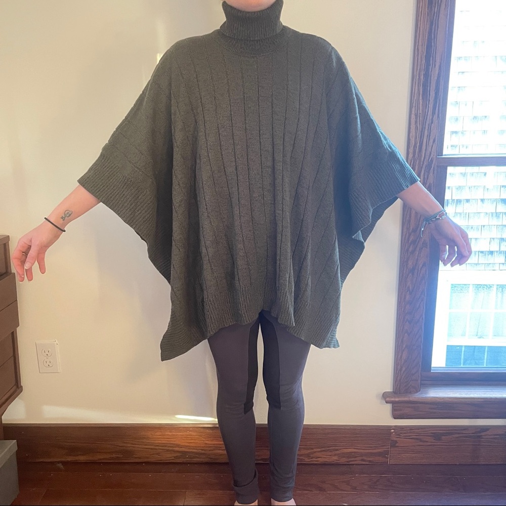 Hunter green Pancho sweater from Worth
